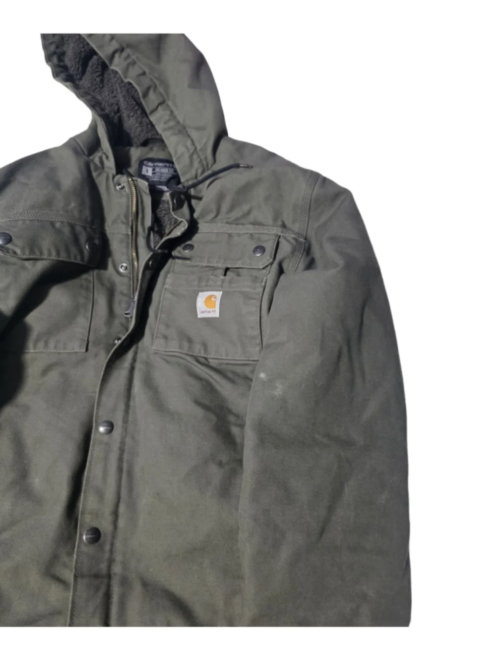 Men's Carhartt Relaxed Fit Hooded Jacket - Green - Size S